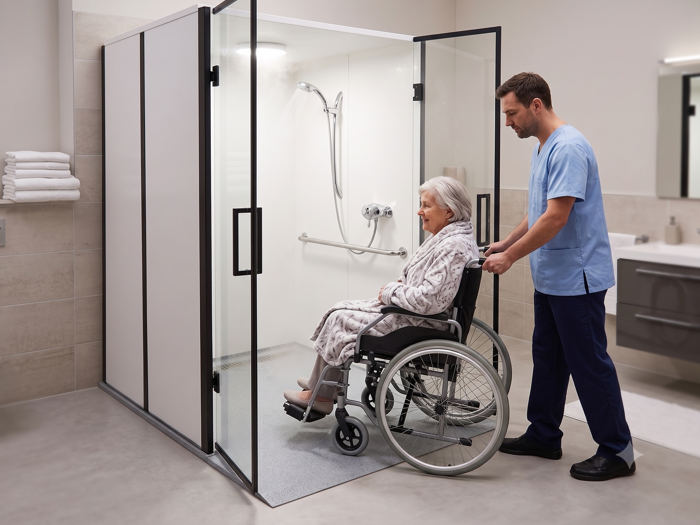 Indoor portable careport setup with wheelchair access